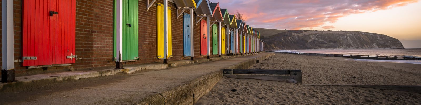 Beach huts at Swanage, Dorset