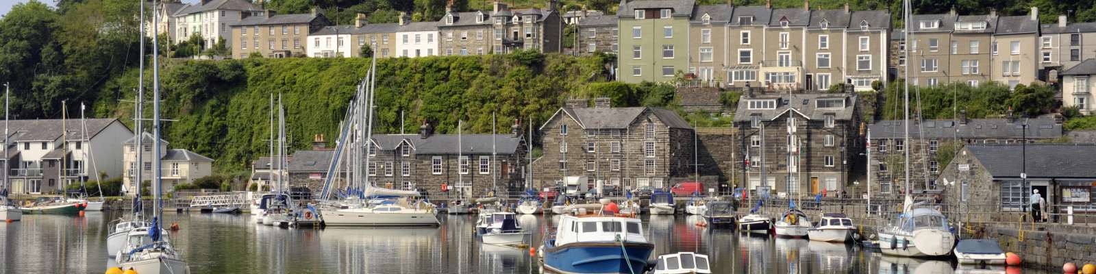 The bustling harbour front at Pothmadog, Snowdonia