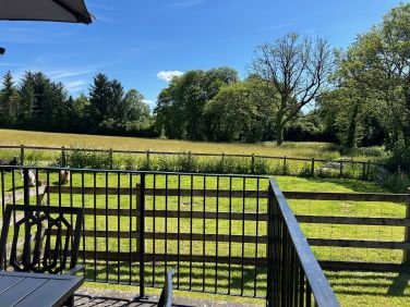 The view from the terrace at the back of the cottage