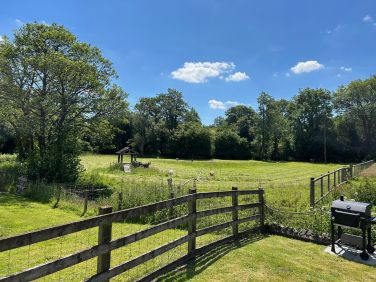 View towards the goat paddock from the terrace