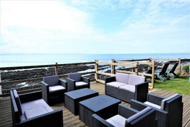 Seating overlooking the Sea.