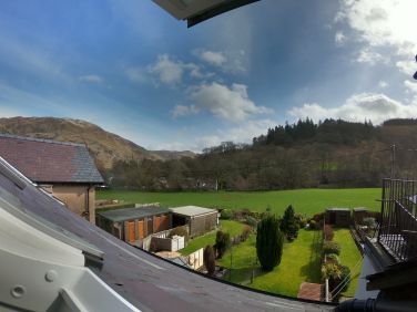 View out of the twin bathroom