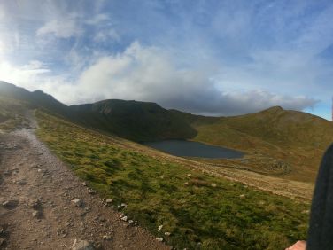 View from striding edge looking across red Tarn