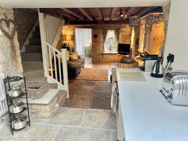 A lovely sense of space with characterful cosy living room and fabulous size kitchen