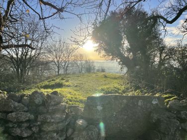 Tthe footpath has old stone stiles and far reaching views.
