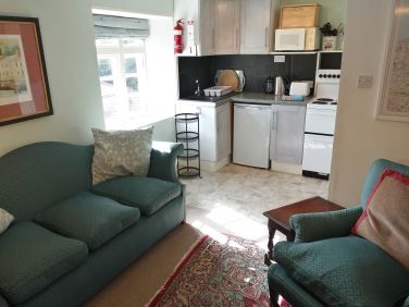 Open plan living area showing the kitchen