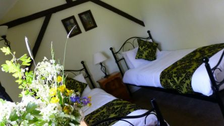 3ft single beds - lovely views.