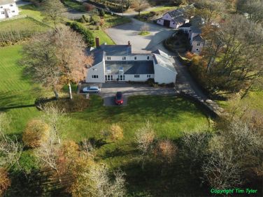 Aerial view of the Old Farmhouse at Honeymead