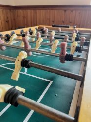 There is a games room with table football.