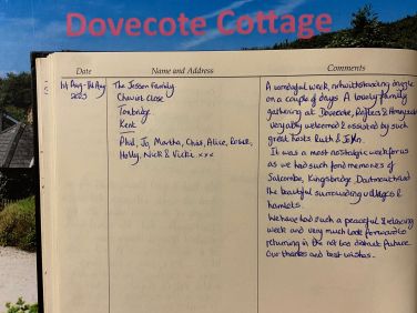 Dovecote guest book