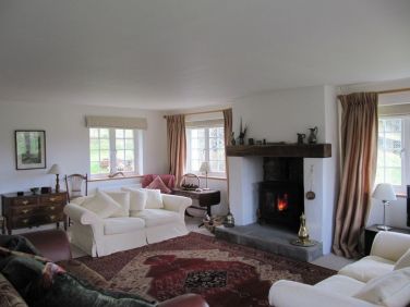 Living room with woodburner
