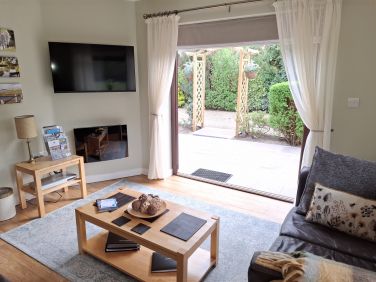 Living roomwith patio doors open