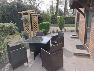 Garden furniture on patio