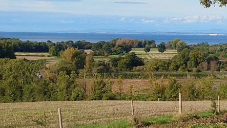 View of  the sea and Wales from the garden