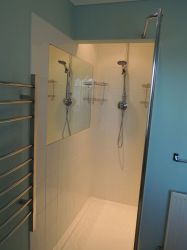 Spacious, walk-in, Aqualisa power shower