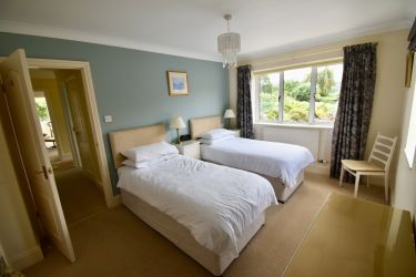 Bedroom made up as twins
