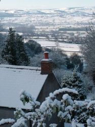 Cosy cottage in the snow
