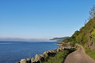 The coastal road on the Estate - water as far as the eye can see