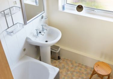 Modern family bathroom.