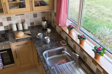 Bright, spacious kitchen.