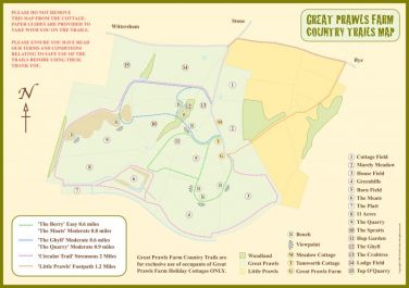 Farm Trail Map - exclusively for guests staying in the cottage.