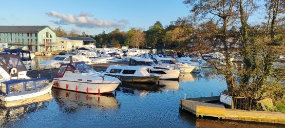 View from Bure Cottage patio looking out to the Marina