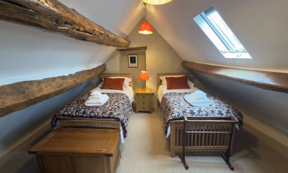 The twin-bedded room on the secondfloor