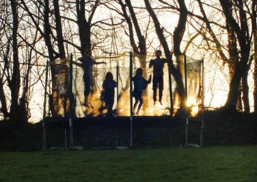 Trampoline at sunset