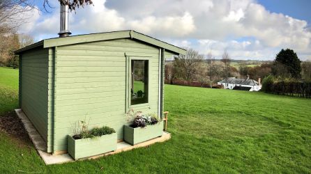Summerhouse at the top of the garden
