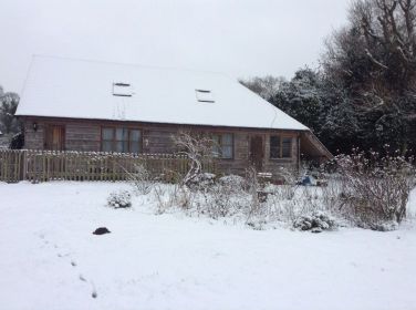 The barn is cosy in winter
