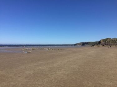 Fabulous beach at low tide for a family game of cricket
