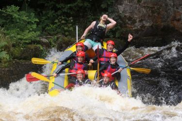 Our family whitewater rafting in Bala - that's me top left