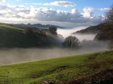 Mist over the beautiful valley