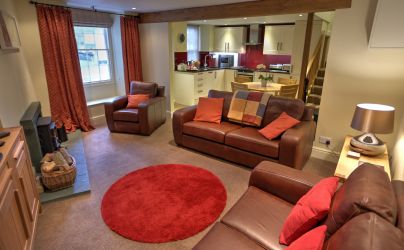 Open plan lounge and kitchen