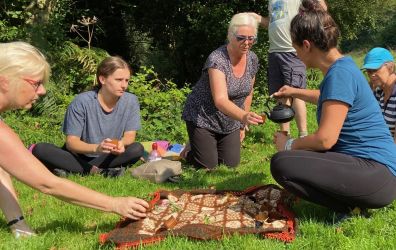 The tea ceremony on one of the Forest Bathing sessions with Donna.