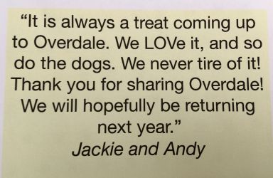 Some comments from our Overdale guests!