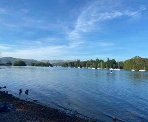 Taken from the western shore of Windermere Lake looking over Belle Isle and the Fairfield Horseshoe