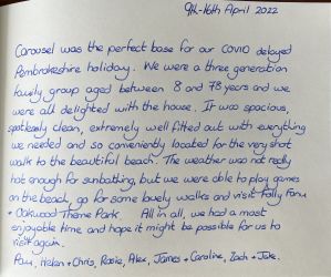 3 generation family delighted with their stay at Carousel.