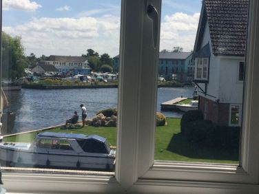 Views to the front and back of the river