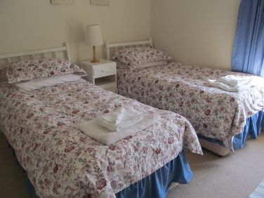 Inviting beds - which can be pushed together to make a double