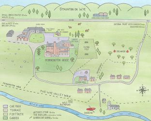 Sketch map of properties and local walking trails available from Monnington on Wye