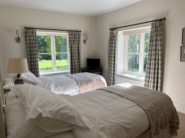 Tatiana bedroom (twin room) in Monnington House with lovely views over the garden and playing field