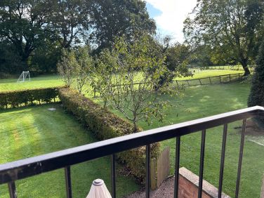 The view from Geiger bedroom in Garden Cottage overlooking the gardens & playing fields