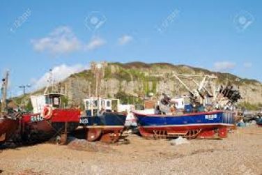 Fishing boats at the nearby town of Hastings.