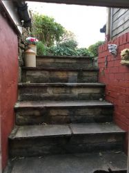 Steps up to the garden