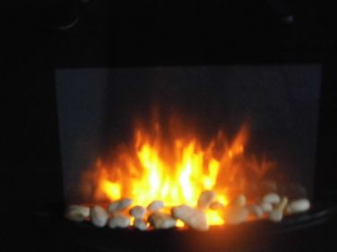 Brand new state-of-the-art programmable electric fire in living room