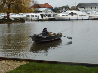 A hired fishing boat just off your own private mooring.