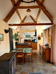 Open plan dining with extending table