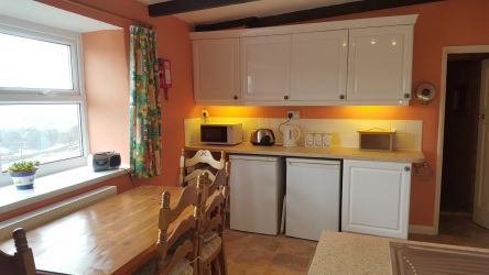 Fridge, freezer, microwave, all pans and utensils.