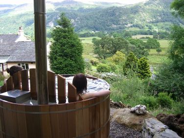 Our wood fired hot tub can be hired for exclusive use by the day for an additional cost